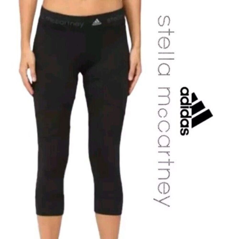 Adidas By Stella McCartney 3/4 Length Black Leggings‎ Size Medium